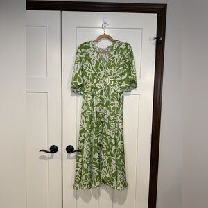 HYFVE Green and White Floral Midi Dress